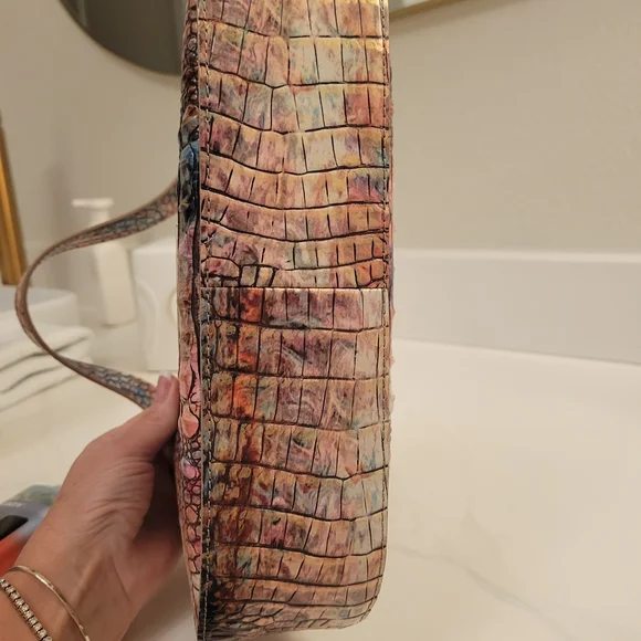 Brahmin Pastel Crocodile-Embossed Shoulder Bag - Picture 4 of 5